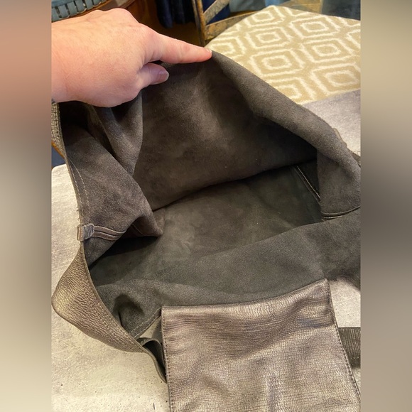 Authentic Alexander Wang Metallic Silver Leather Slouchy Sling Tote Bag - Picture 10 of 11